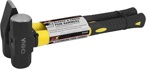 Miniatura 6 de Performance Tool M7105 - Martillo de mango de fibra de vidrio resistente con agarre de goma antigolpes y cara de golpe pulida con espejo, mango