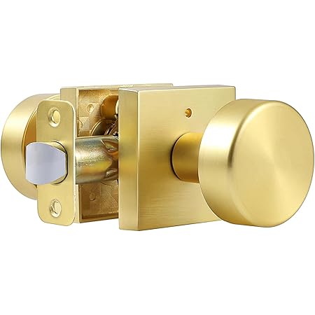 Probrico Polished Brass Door Knobs, Interior Door Knobs With Round Ball
