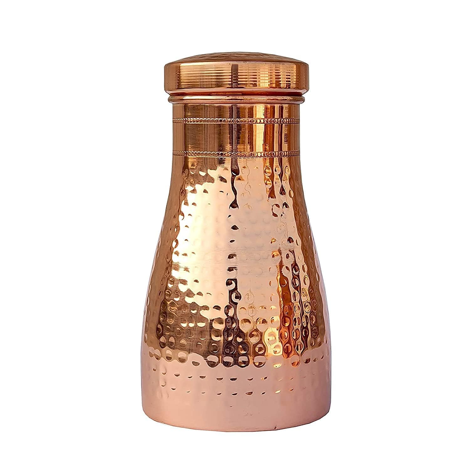 100% Pure Copper Bedroom Bottle with inbuilt Copper Glass 1 Litre - Pack of 1