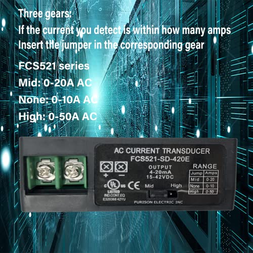 Current Transmitter, Fcs521-Sd-420E Current Transducer Transmitter Transformer Sensor Ac Current Converter 0-50A #TOP1
