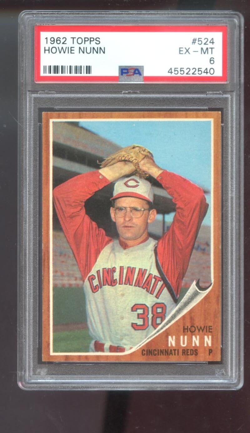 1962 Topps #524 Howie Nunn PSA 6 Graded Baseball Card MLB Cincinnati Reds