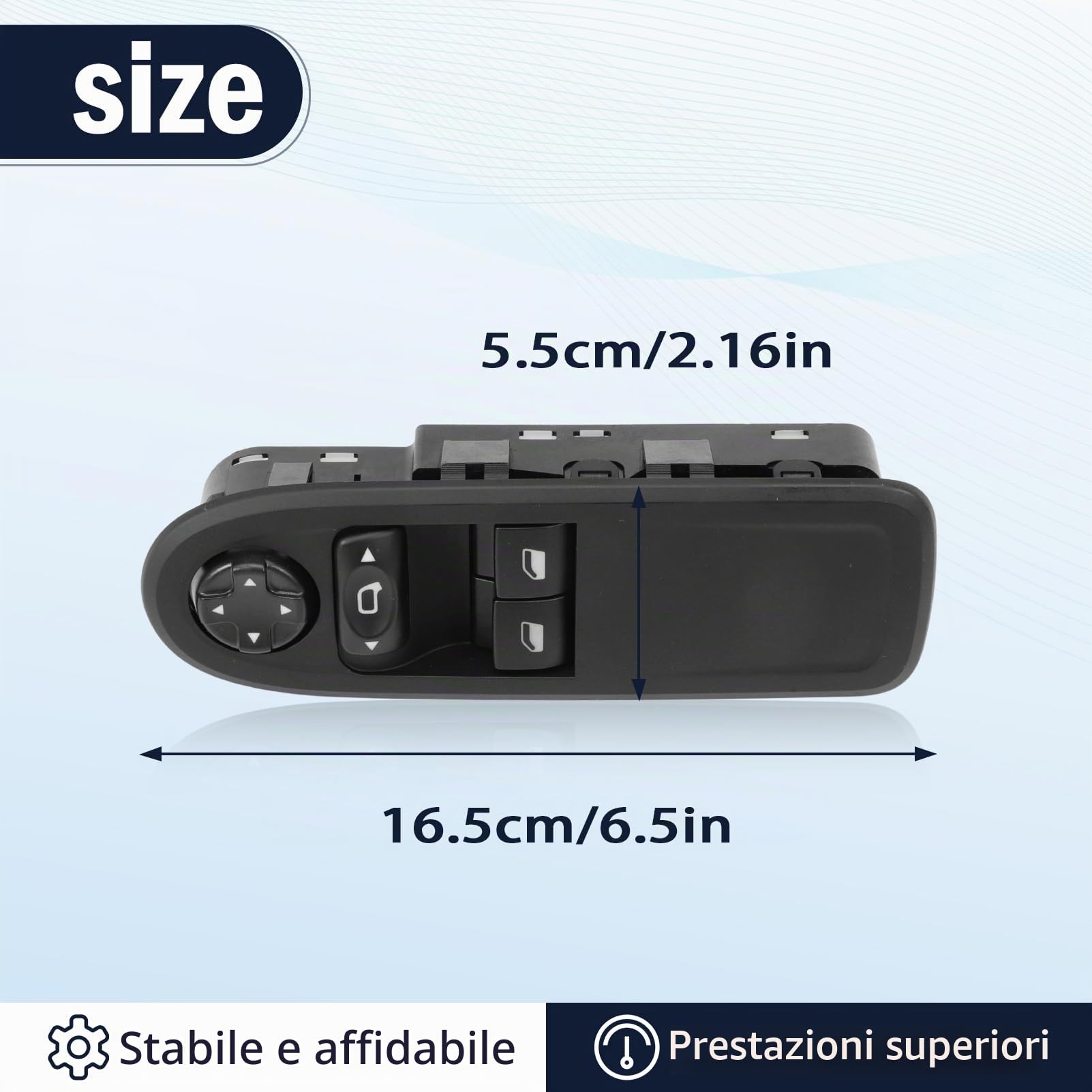 Pulsante alzacristallo elettrico anteriore sinistro (lato conducente) compatibile con C3 II Interruttore di comando alzacristallo 6490CF 96770814ZD
