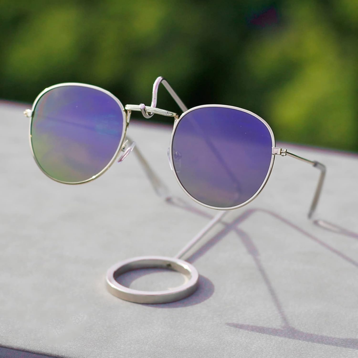 3 Pcs Electroplating Metal Single Vertical Simple Sunglasses Bracket Display Stand Sunglasses Rack (Color : 1) (2)