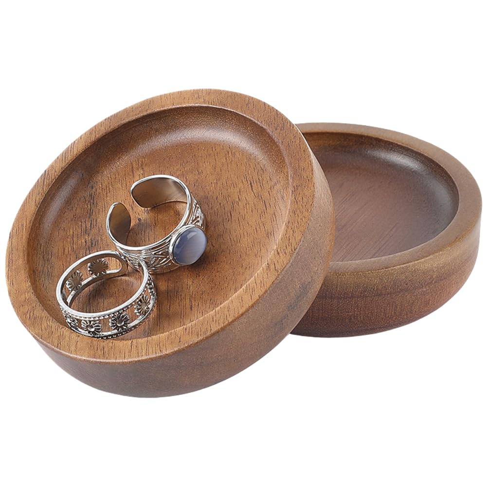 Plateau rond plat en bois de 7,1 cm Beebeecraft, vide-poche cles pieces
