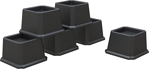 Miniatura 6 de Juego de 9 elevadores de cama de 1 pulgada, elevadores de cama resistentes que elevan hasta 2,000 libras, elevadores de muebles para marco de cama y