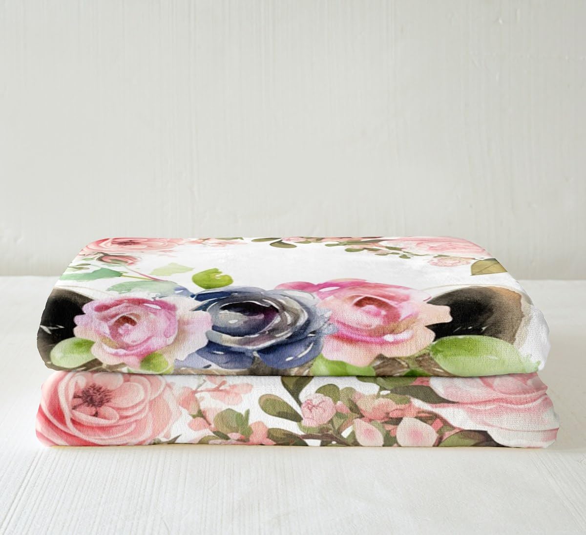 Kawaii Reccoon Throw Blanket for Couch Girls Boys Bear Fleece Blanket Cute Animal Sherpa Blanket Throw Size White Red Rose Flower Blanket Floral Blossoms Bed Blanket Soft