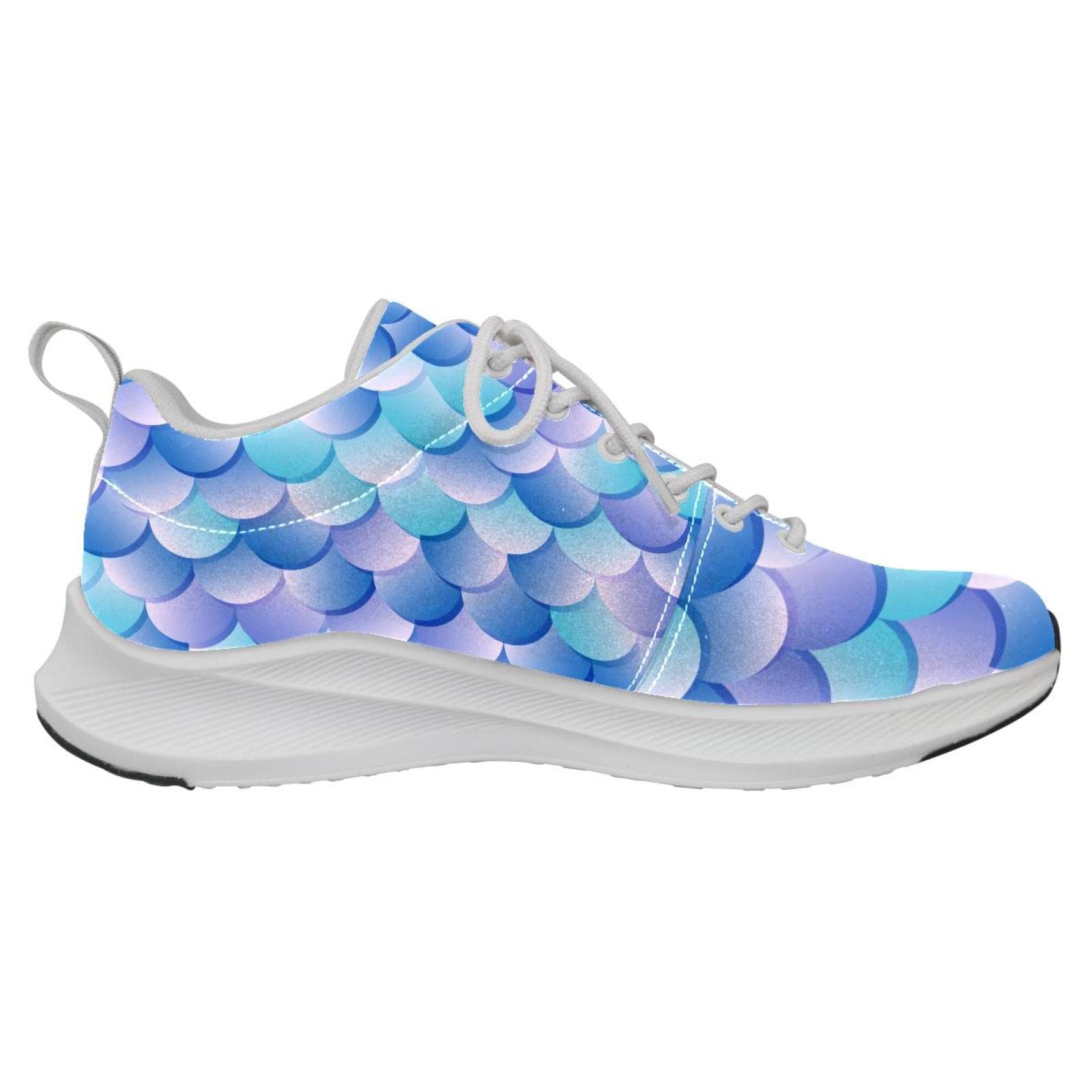 Scarpe da ginnastica uomo personalizzate Scarpe da passeggio leggere Running Athletic Casual Sneakers Mermaid Scale Pattern, multicolore, 35 1/3 EU