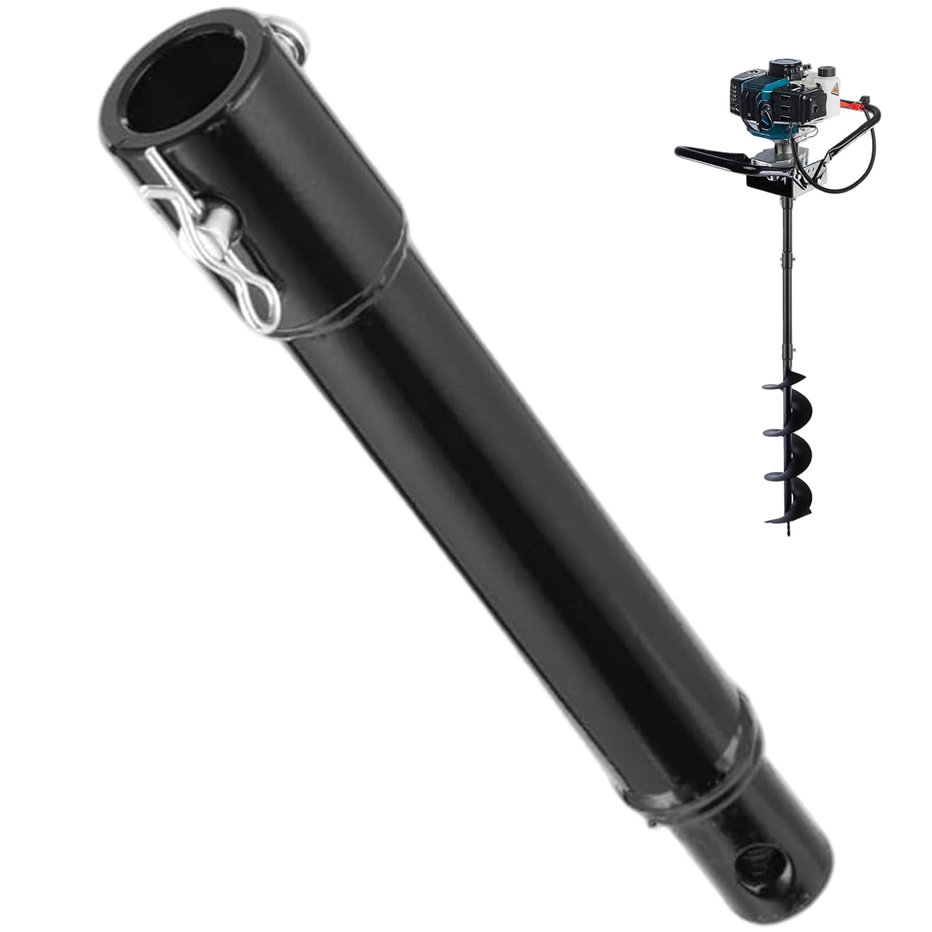 Drill Extension, Auger Extension Pole, 8 Inch Metal Auger Drill Bit Extender Easy to Install Garden Spiral Hole