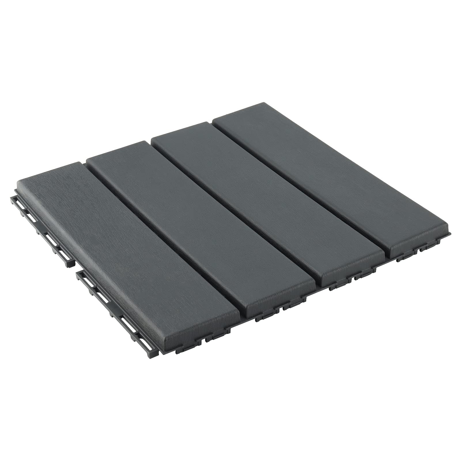 8 mattonelle a incastro in plastica, 30 x 30 cm, per terrazza, balcone, gazebo piscina, grigio