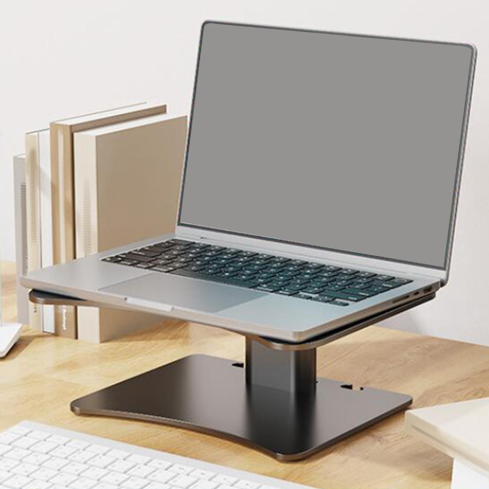 Supporto versatile per computer che supporta dispositivi, sollevando gli schermi e organizzando gli spazi di lavoro con un supporto da scrivania