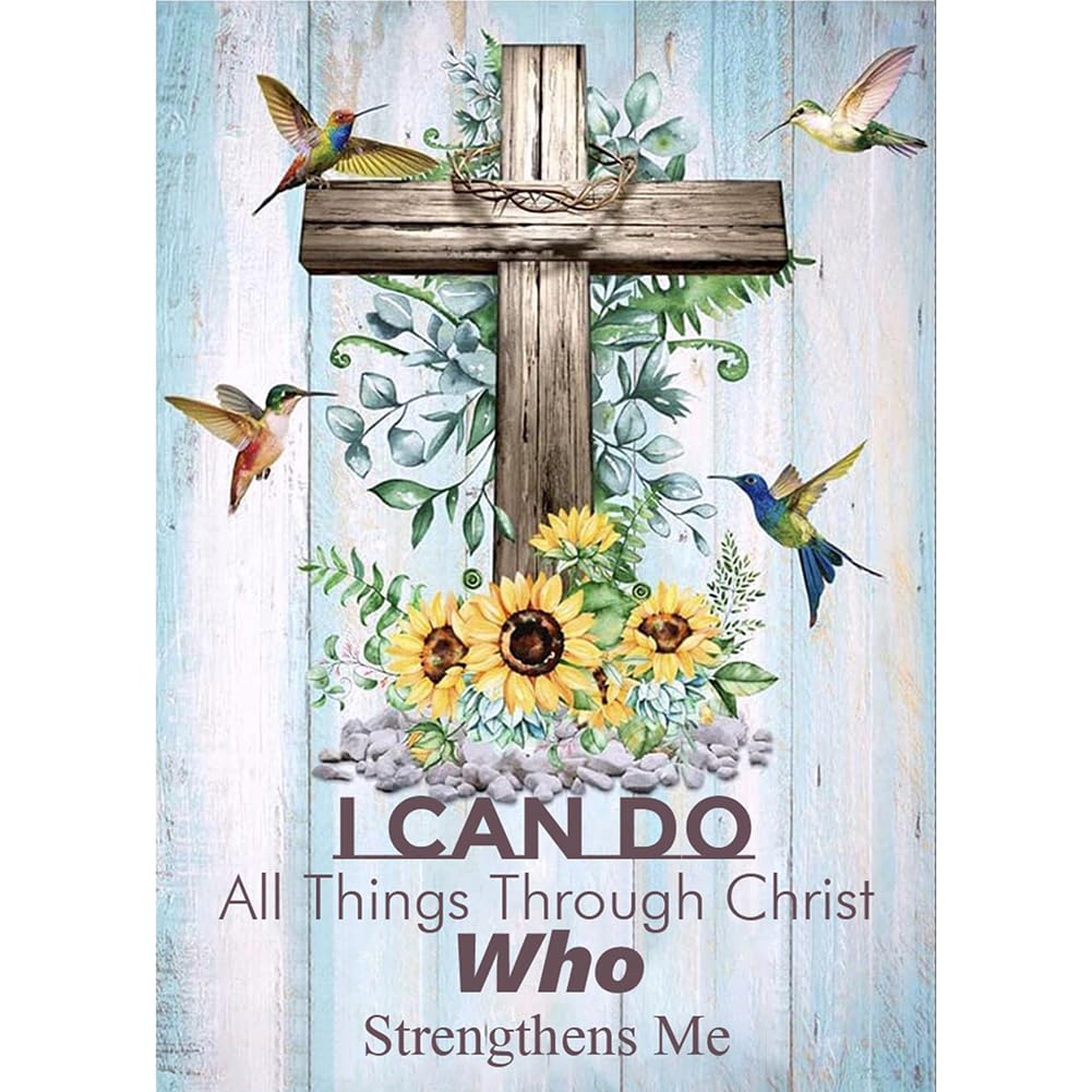 Sanjee Diamond Painting Kits for Adults, 5D DIY Christ Cross, Round Full Drill Diamond Dots Paintings Diamond Painting Gem Art Craft for Home Wall