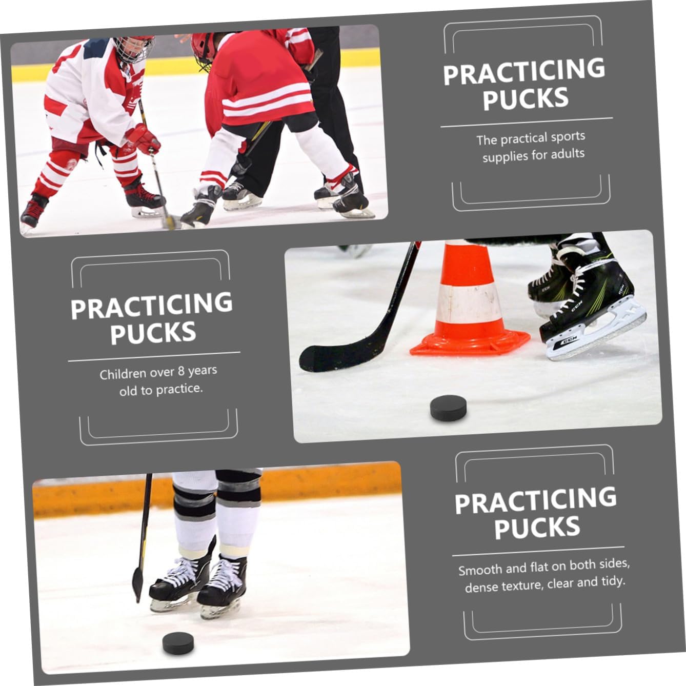 9pcs Official Regulation Ice Hockey Pucks for Training and Practice Durable Design for Ice Rink Use Suitable for Adults for Accurate Shots and Quick Passing