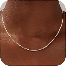 S925 Sterling Silver Figaro Chain Necklace for Women - Sterling Silver Figaro Chain Necklace Thick Sturdy Colourfast Necklaces Jewelery for Women 16/18/20/22 Inch