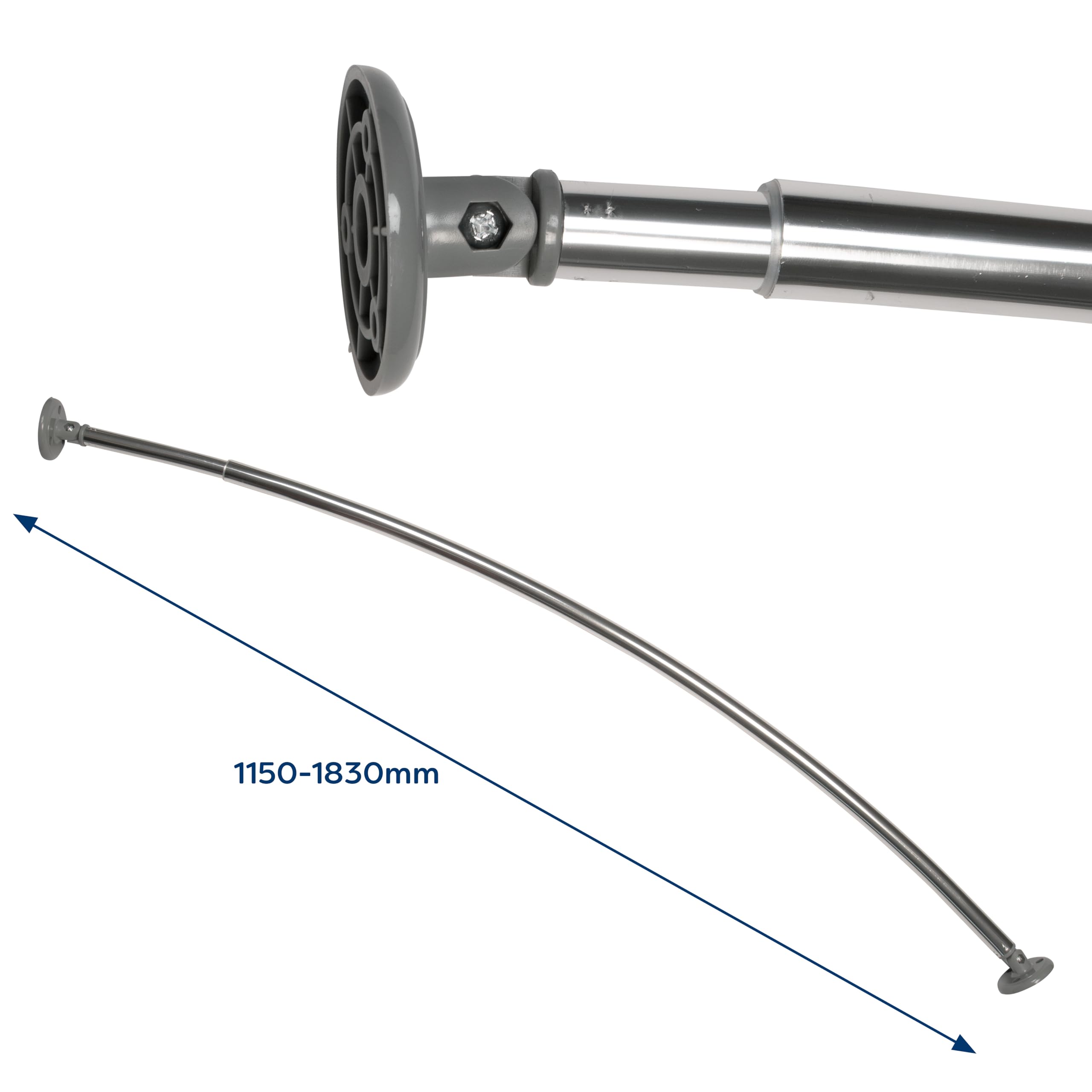Croydex Tringle à Rideau de Douche en Aluminium Chromé Taille Unique
