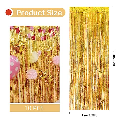 Set 10 Cortinas Doradas de Papel Metalizado 1 m x 2.5 m miniatura 3
