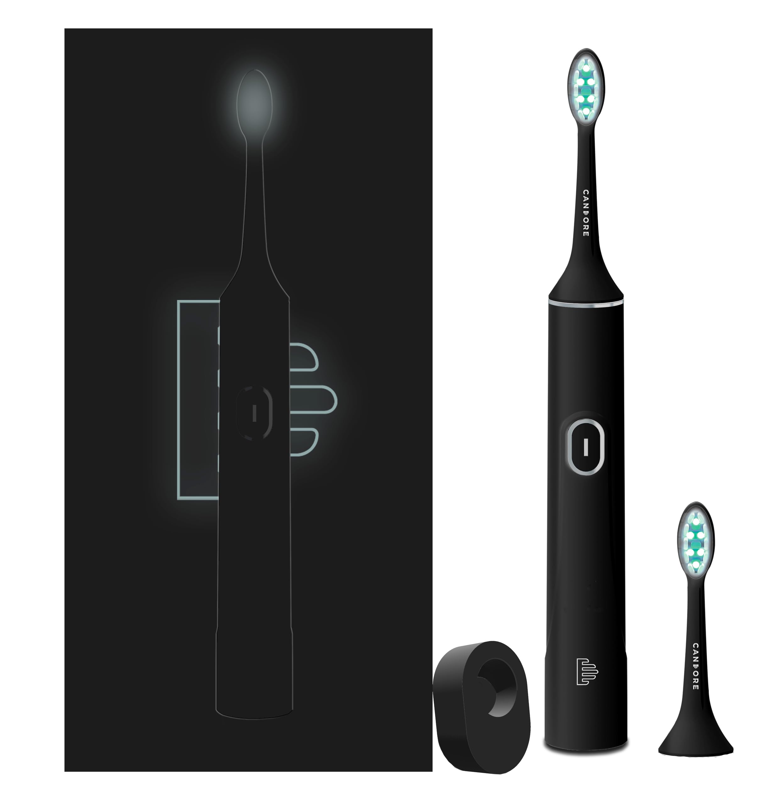 La Divergente Elektrische Schallzahnbürste – mit LED-Technologie – antibakteriell durch Studie – Akku 1 Monat – minimaler Soft-Touch-Griff – 3D Wavy Bürsten – leise < 50 dB