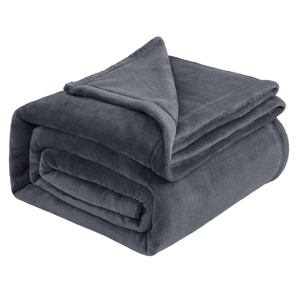 IR Imperial Rooms Fleece Blanket Large Throw - Dark Grey, King 230X270 Cm