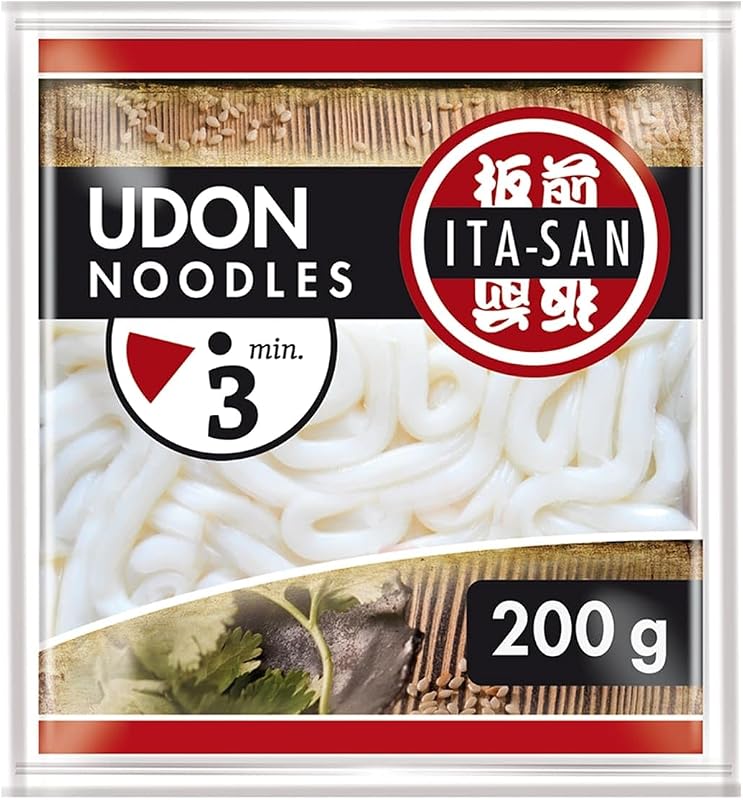 ITA-SAN Udon Nudeln, Gewürzen, schnelle und einfache Zubereitung, halal, vegetarisch, 1 x 200 g