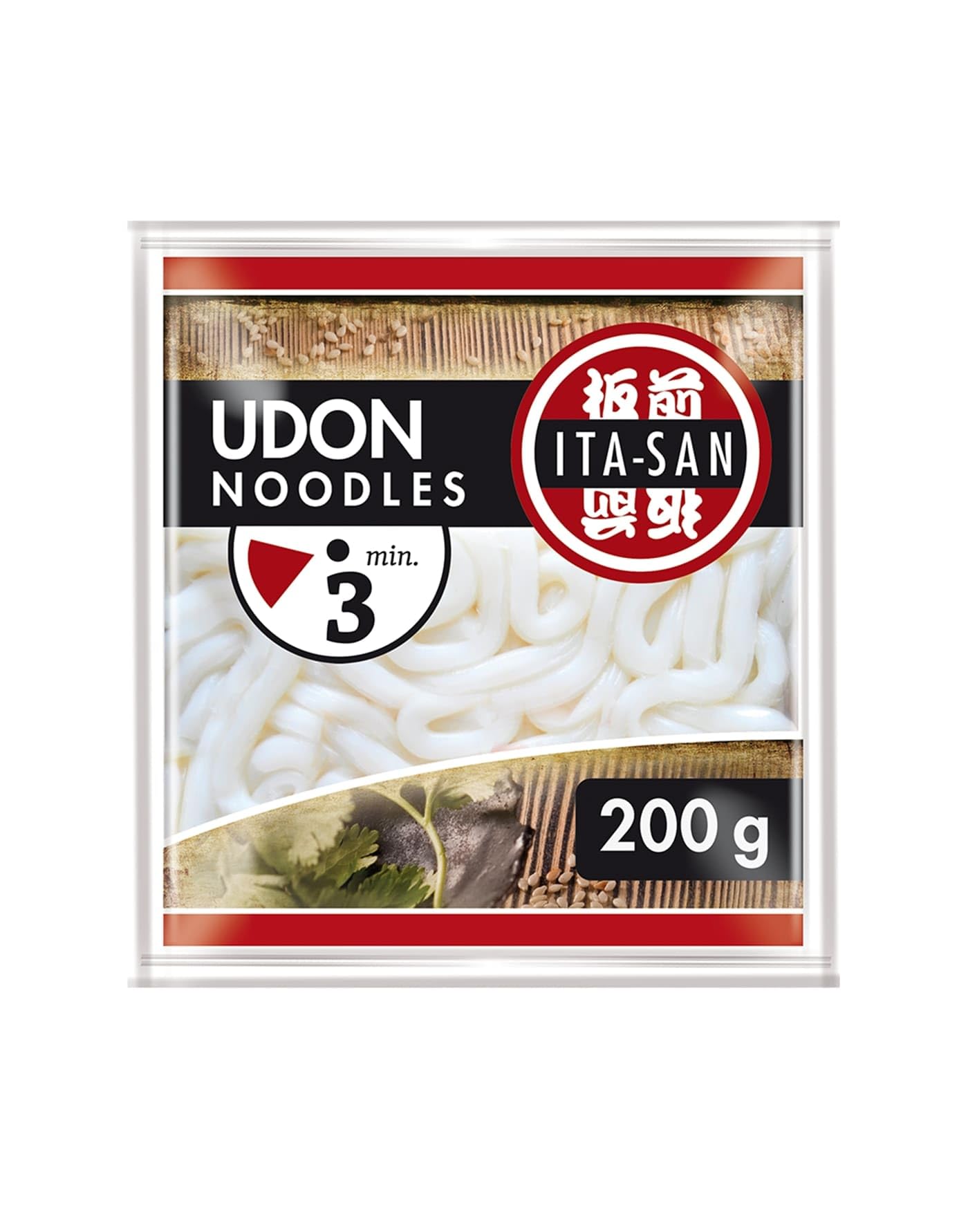 ITA-SAN Udon Nudeln, Gewürzen, schnelle und einfache Zubereitung, halal, vegetarisch, 1 x 200 g