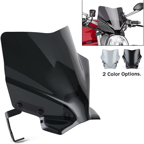 Miniatura 3 de LIANGJING - Parabrisas compatible con Ducati Monster 797 821 1200 1200S 1200R 2014 2015 2016 2017 2018 2019 2020 parabrisas de motocicleta (color