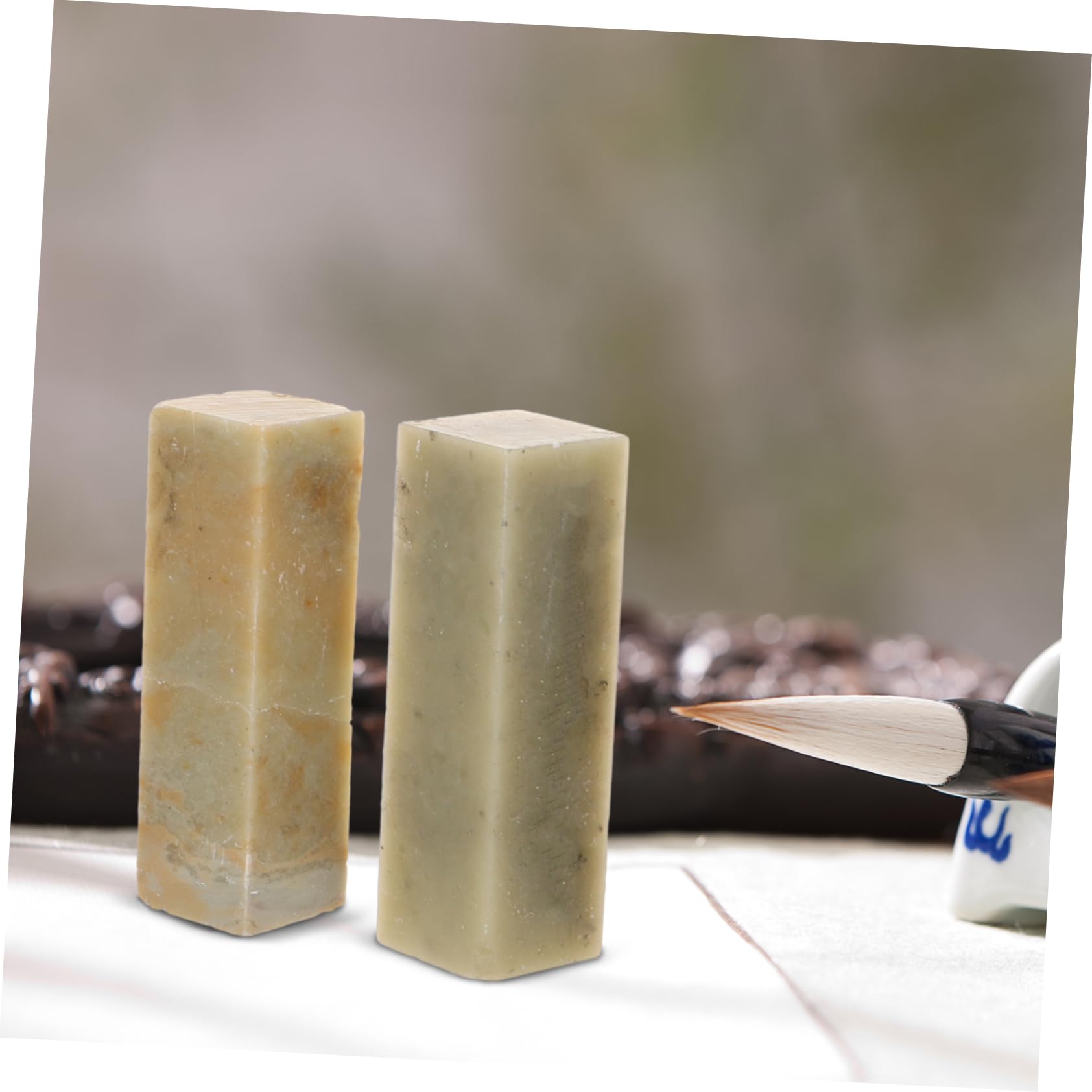 SHINEOFI Blocco di Sigillo in Pietra Rettangolare 5 Pezzi 1,5x1,5x5 Cm Impugnatura Comoda e Facile da Controllare, per Incisioni e Pratiche Artigianali
