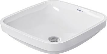 Duravit 0373370017 DuraStyle 15-3/4" Square Ceramic Undermount Bathroom Sink with Overflow