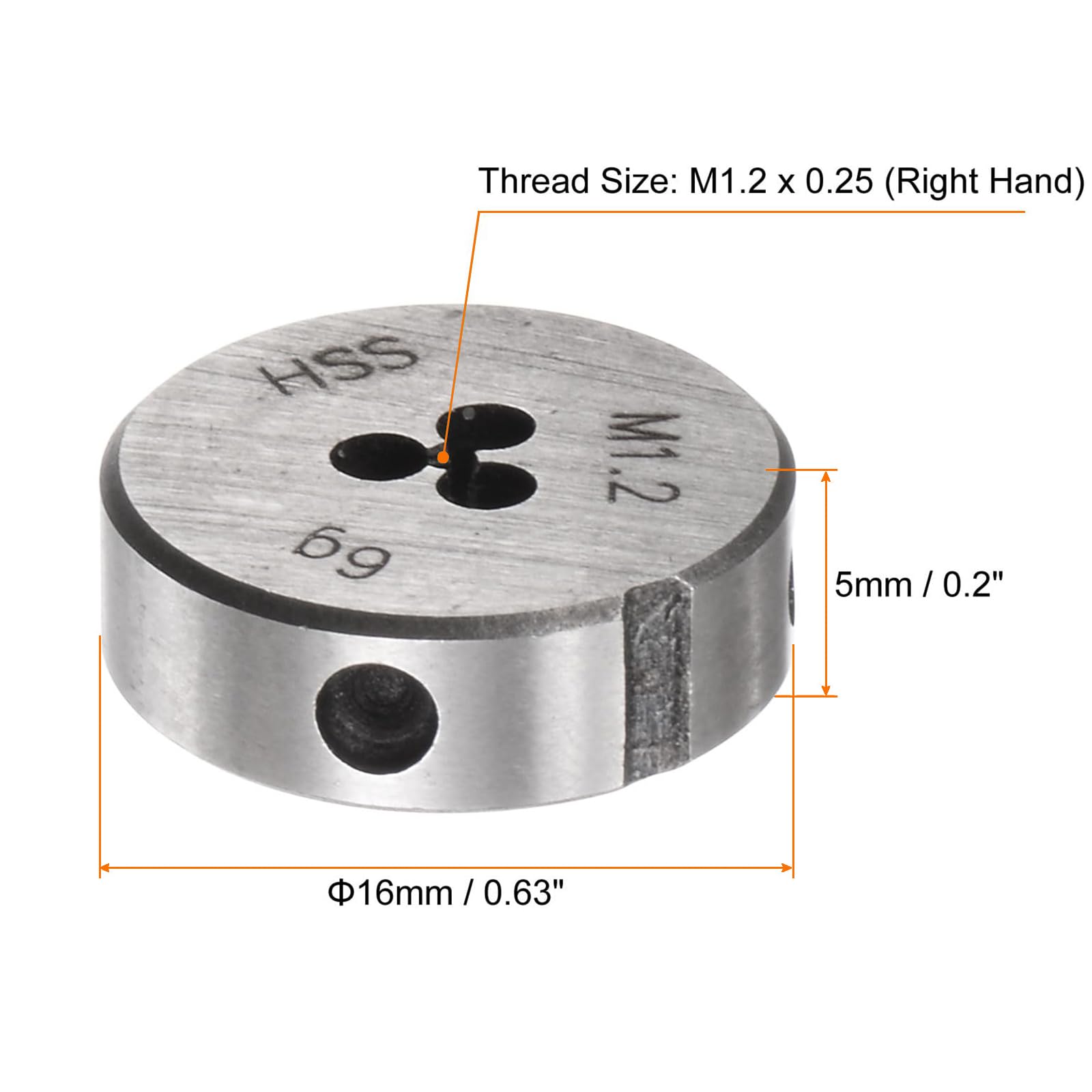 TA-VIGOR 1pc M1.2 x 0.25 Metric Adjustable Threading Die - Image 2