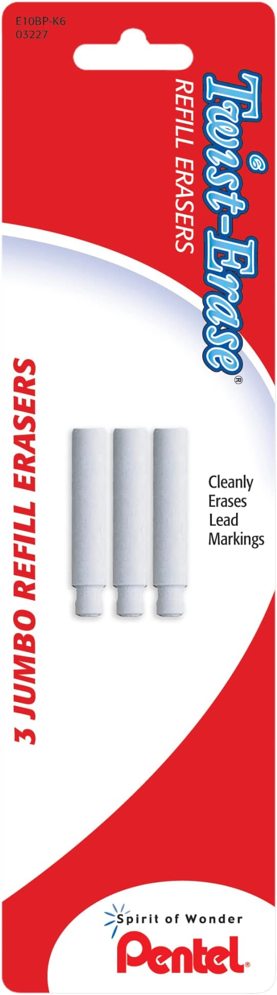 Twist-erase Refill Erasers, Qty 1, Pkg Of 3