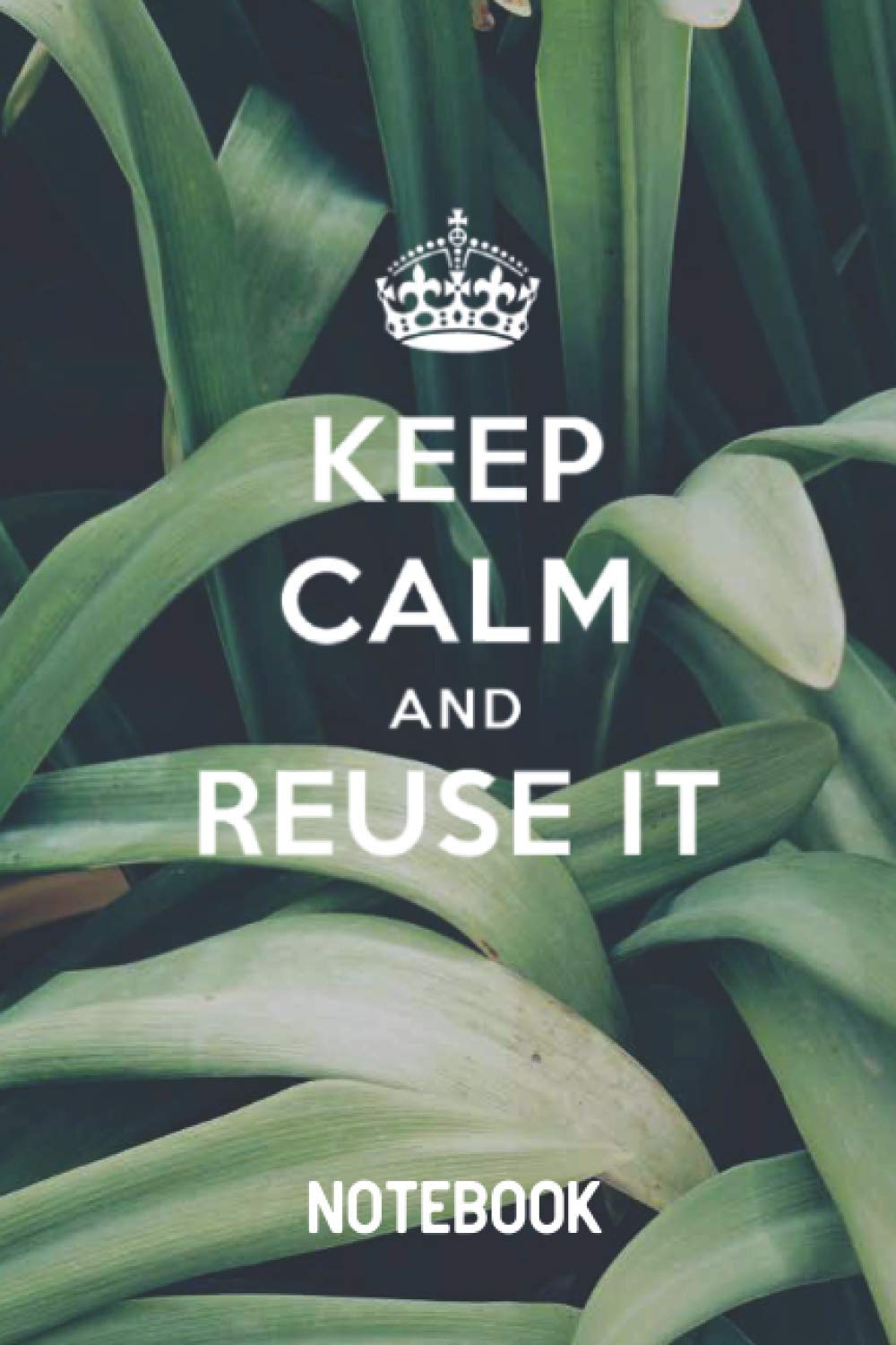 Keep calm and reuse it Notebook: 6x9 Blank Lined Notebook for Journaling, Notes, Diary Writing. Eco Friendly Notebook to Save our Planet Earth. Mindful Sayings and Quotes for a green Environment.