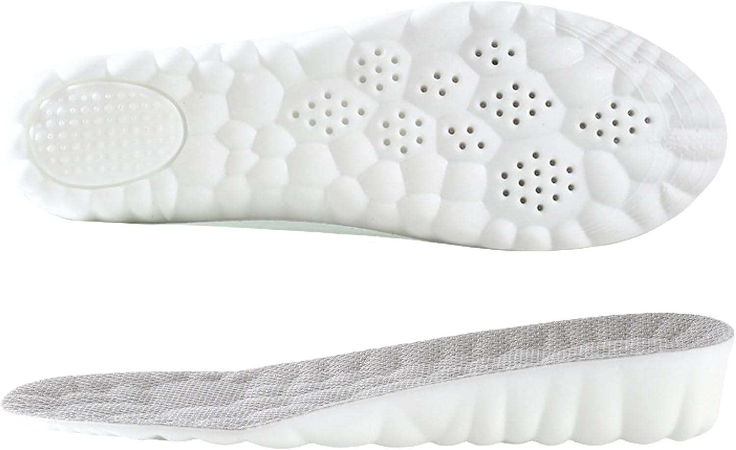 Height Increase Insoles-Elevator Insoles for Men Wowen-4D Cloud Insoles-Super Soft Comfort Memory Foam Heel Lift Inserts (Grey | Heel Height: 3.5 Cm, Men: US 8-12)