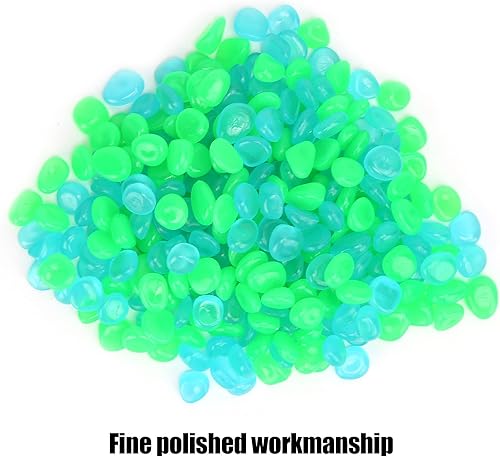 Miniatura 2 de Piedras brillantes, 300 piedras decorativas de jardín que brillan en la oscuridad, guijarros luminosos de jardín para pasarelas, jardín, patio,