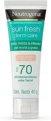 Protetor Solar Facial Para Pele Oleosa Neutrogena Sun Fresh Derm Care Pele Clara FPS 70, 40g