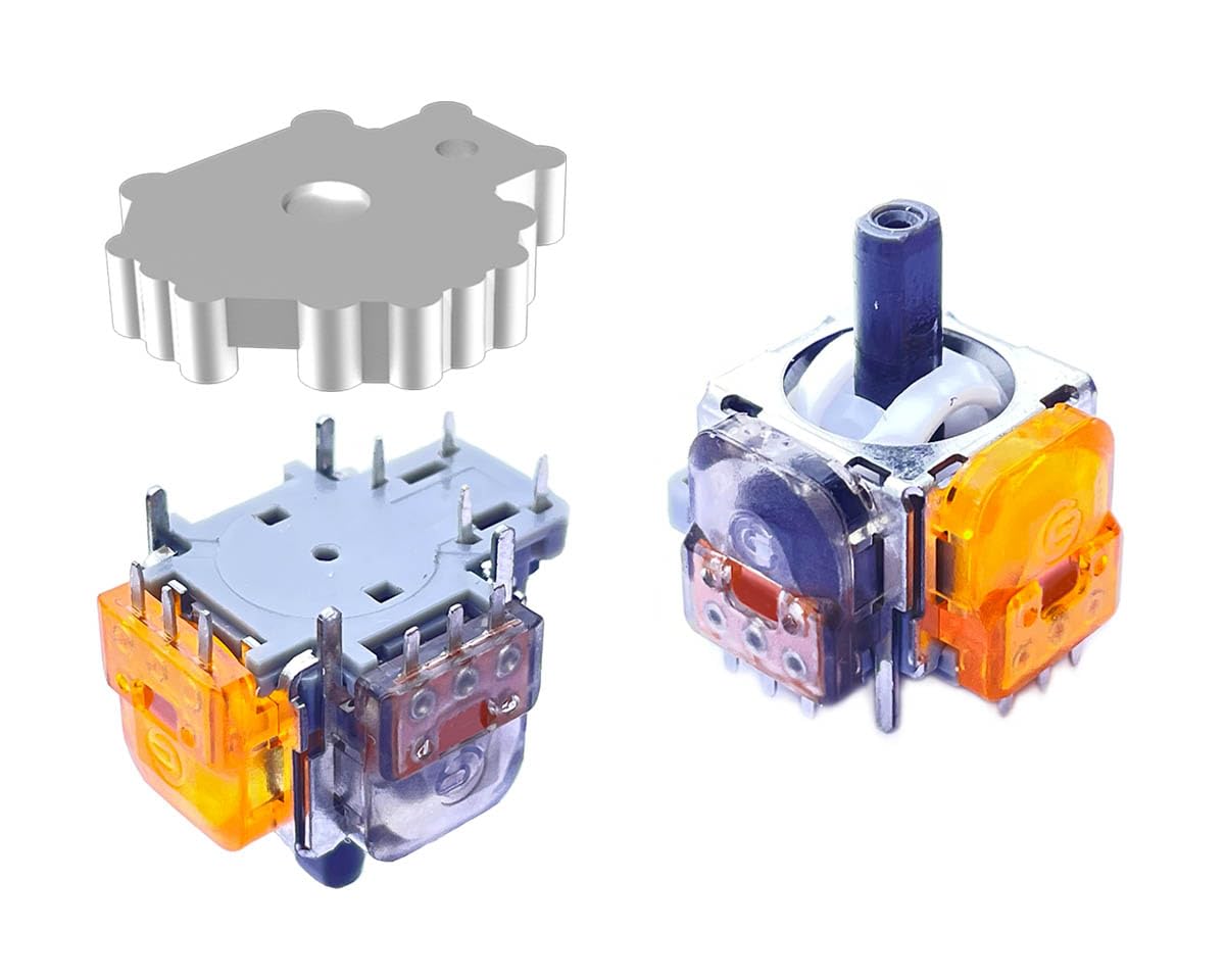 ElecGear 2x TMR Joystick and Desoldering Heating Plate Replacement for PS4 Controller, TMR Hall Control Stick and Soldering Wick Repair Tools – (TMR-DS4)