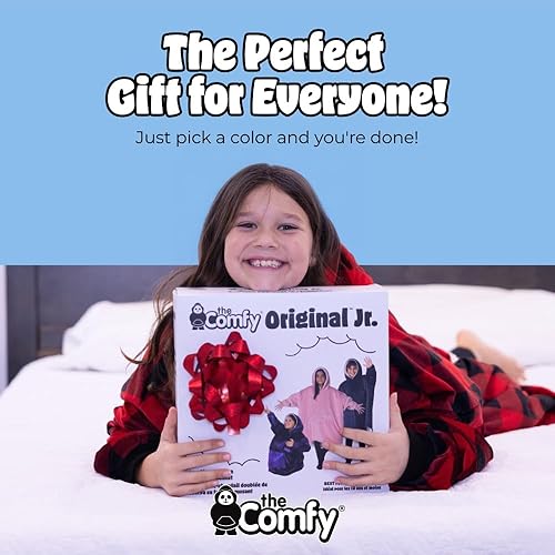 Miniatura 8 de THE COMFY Original Jr para niños  Manta de forro polar Sherpa de gran tamaño con capucha y bolsillo  Visto en Shark Tank