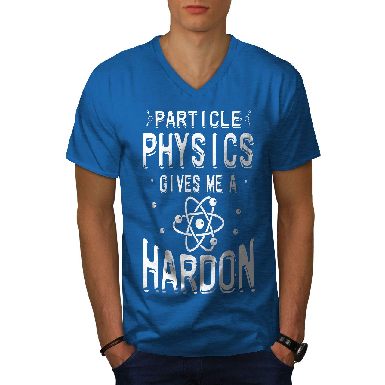 Wellcodaparticle Physics Mens V Neck T Shirt Hardon Funny Graphic