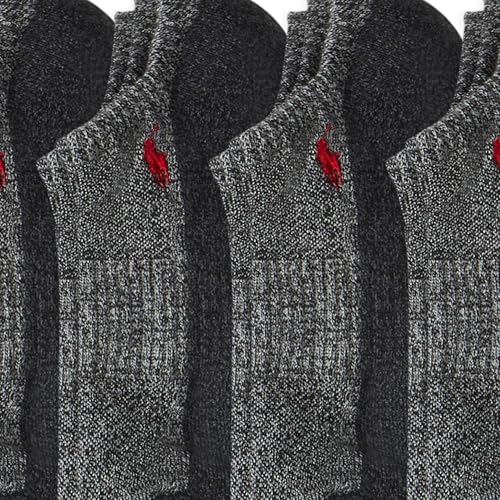 Image of POLO RALPH LAUREN Men's Athletic Performance Cotton Low Cut Socks - 6 Pair Pack - Moisture Wicking Mesh