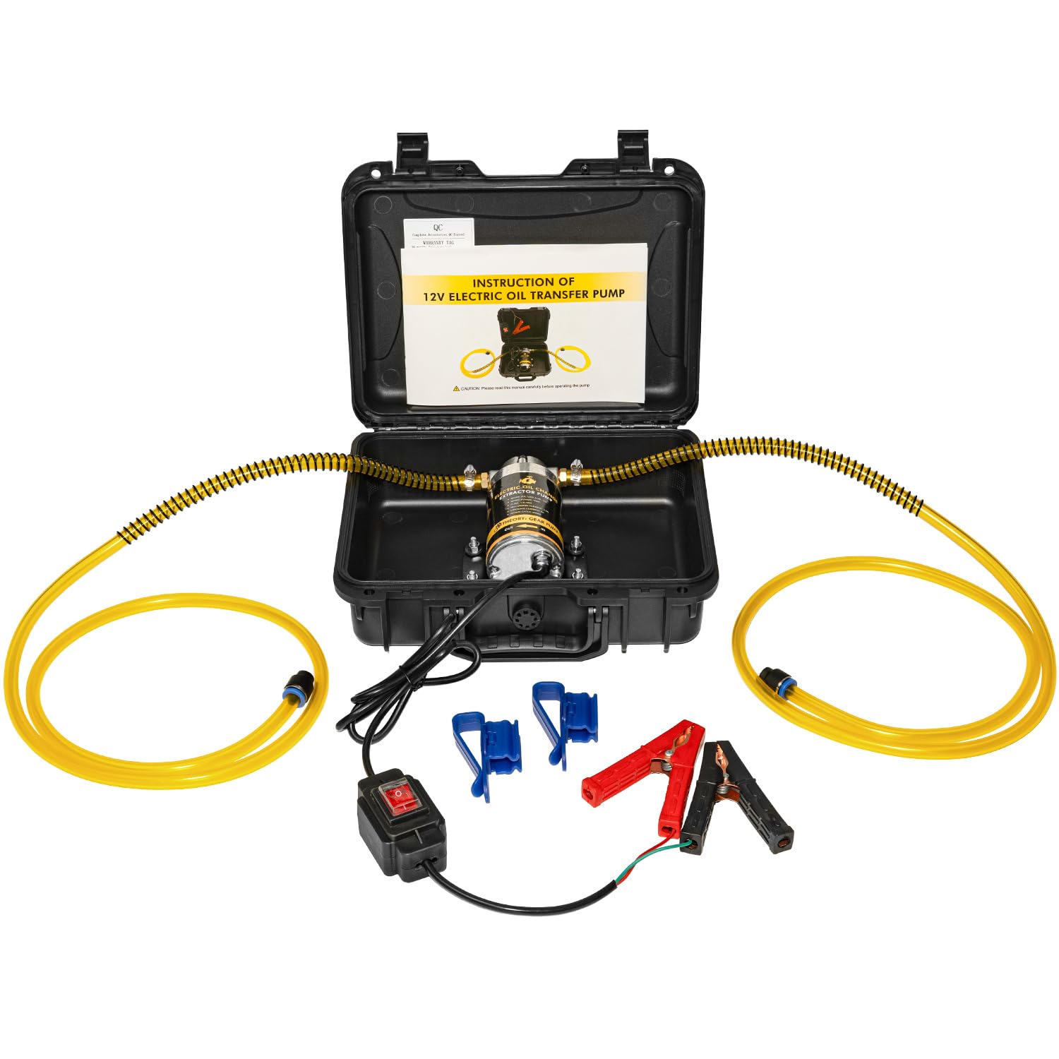 Photo 1 of FACFUEL Electric Oil Extractor Pump 12/24V 100W, High Flow Oil Change Pump with Anti-Kink Hose, Transmission Fluid Transfer Pump for Automotive, Marine, Boats, Jet Ski, Lawn Mowers, DIY Oil Transfer