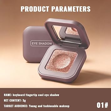 Multichrome Glitter Eyeshadow, Champagne Rose Gold Metallic Shimmer Eye Shadow, High-Pigment Color Shift Iridescent Single Eyeshadow, Smooth Waterproof Long-Lasting Formula, Sombra de Ojos 01