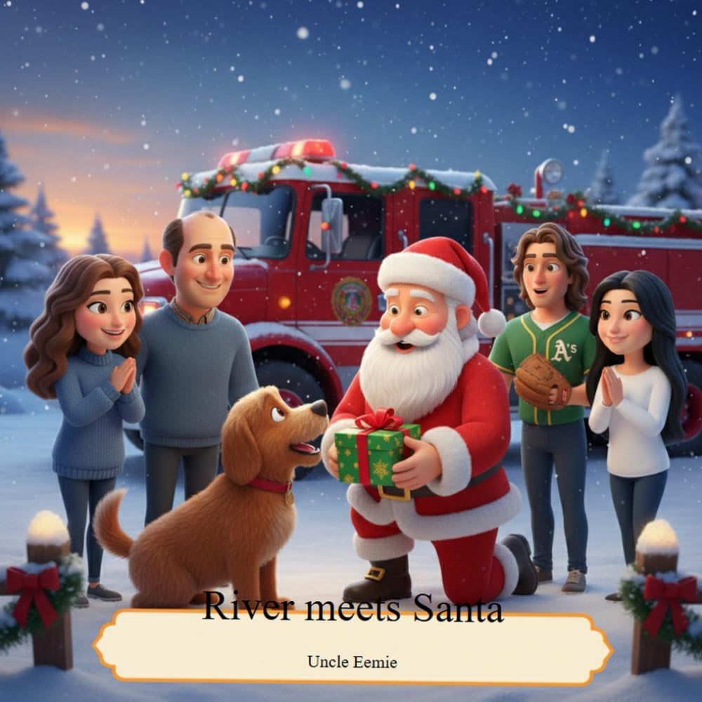 River meets Santa (The Adventures of River the Dog)