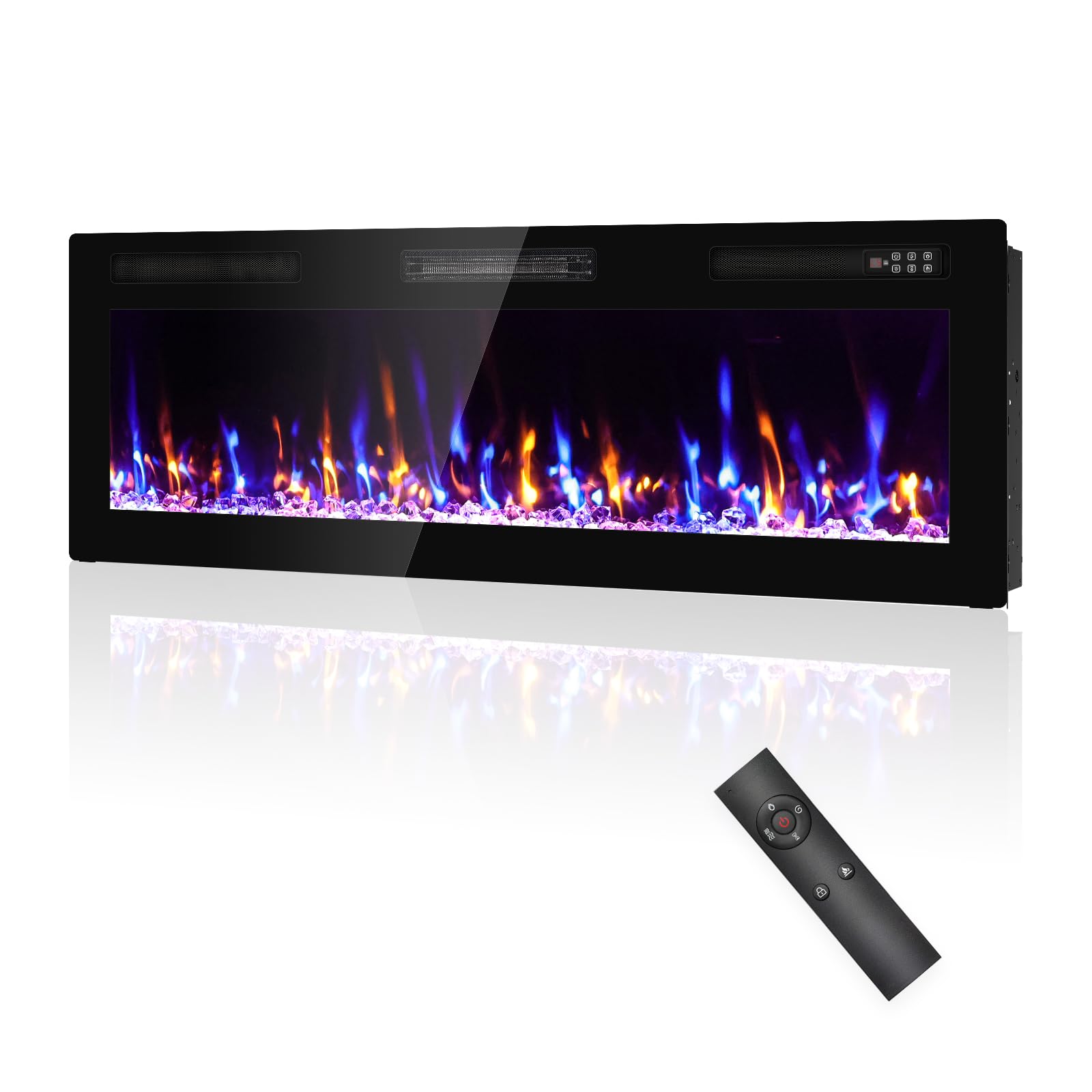 Eueiriup 50 Recessed and Wall Mounted Electric Fireplace