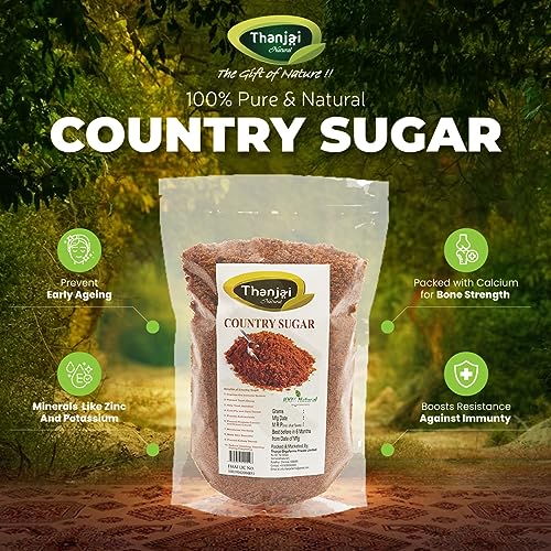 Image of Thanjai Natural 7kg Sugarcane Jaggery Powder / Country Brown Sugar / Naatu Sakkarai / - Organically Processed 100% Natural