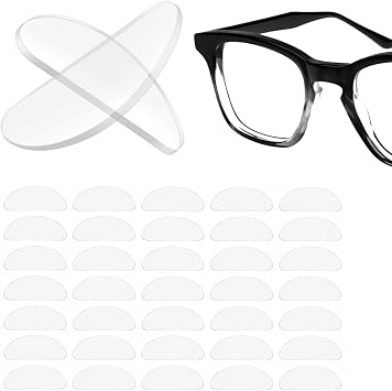 24Pair Silicone Glasses Nose Pads,Clear Replacement Nose Cushions Protector