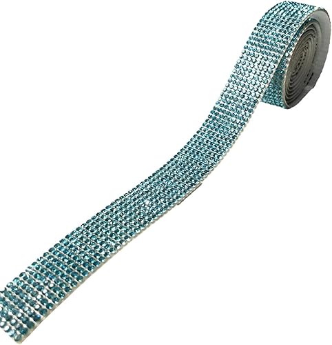 Miniatura 7 de Syntego Rollo de diamantes de imitación autoadhesivos con estampado de leopardo, 1 yarda (36.0 in) 8 filas de diamantes de imitación de cristal