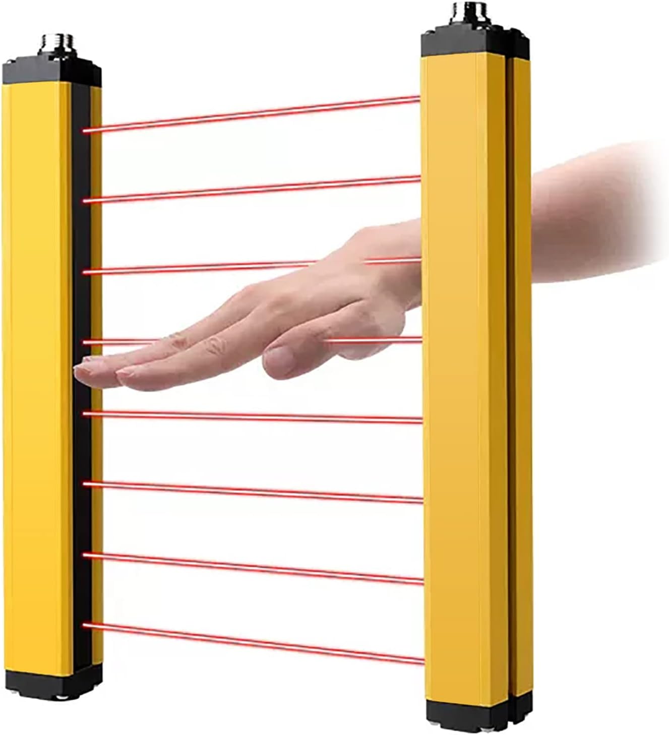 Latest Light Curtain Sensor Switch,Safety Light Grating,Security Device 24VDC, Aluminum Light Screen Sensor, Safety Grating Punching Machine Protector Sensing