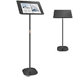Podium Stand, Lecterns & Podium Height and Angle Adjustable, Metal Pole and Base, Podium for Church, Weddings, Classroom, Speech, 16'' L x 12'' W x 56.5'' H (Black)