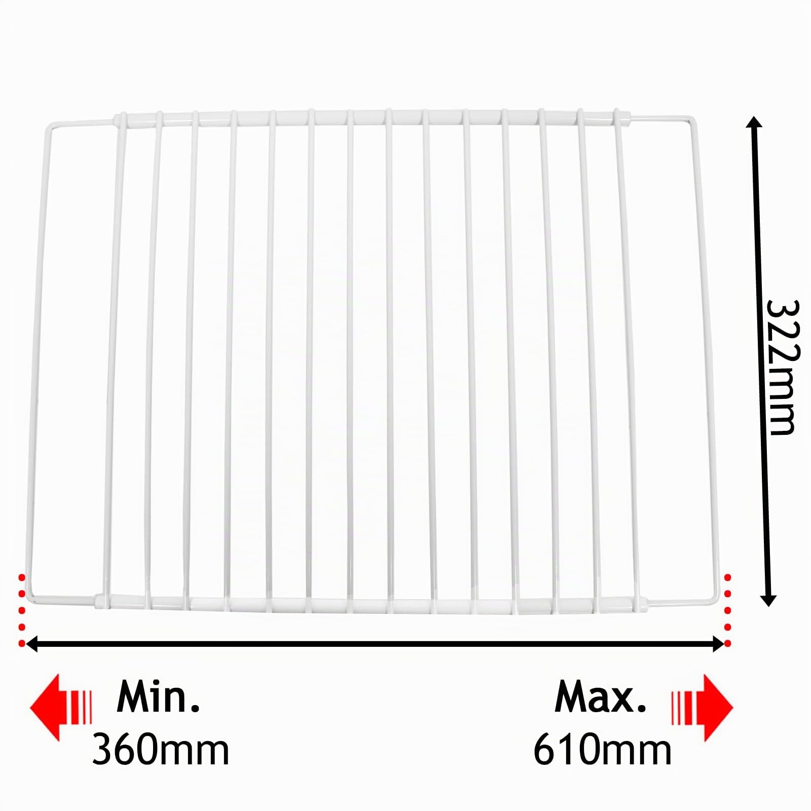 SPARES2GO Étagère Universelle pour réfrigérateur et congélateur (Lot de 3 étagères, Blanches, réglables, plastifiées, avec Bras Extensibles)