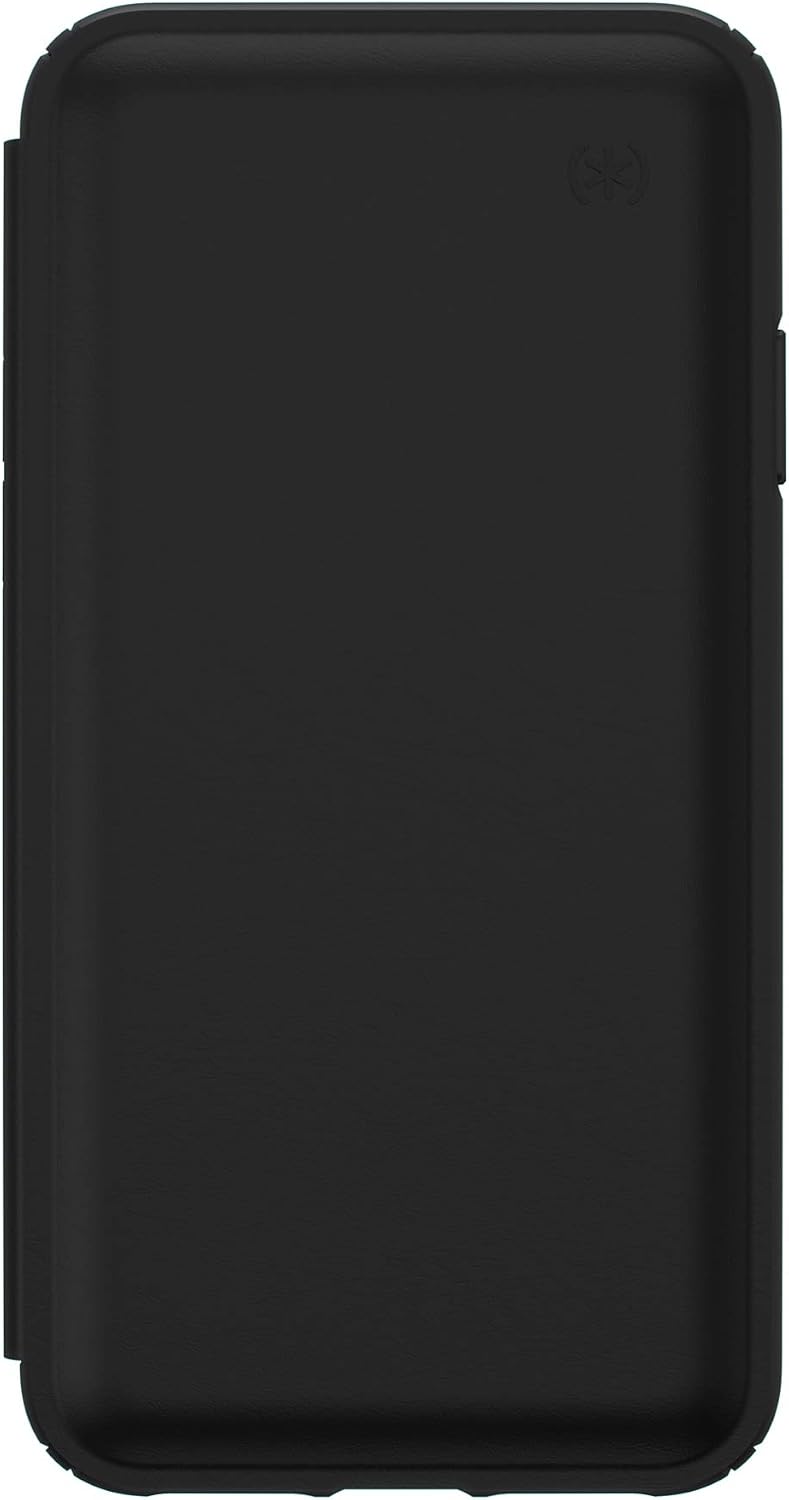 Speck Products Presidio Folio Leather iPhone Xs Max Case, Black/Black