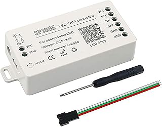 RGBZONE WS2812B WS2811 WS2801 LED SP108E WiFi Controller DC5~24V for SK6812 SK6812-RGBW WS2812 WS2813 LED Strip Light,iOS/Android App Group Control