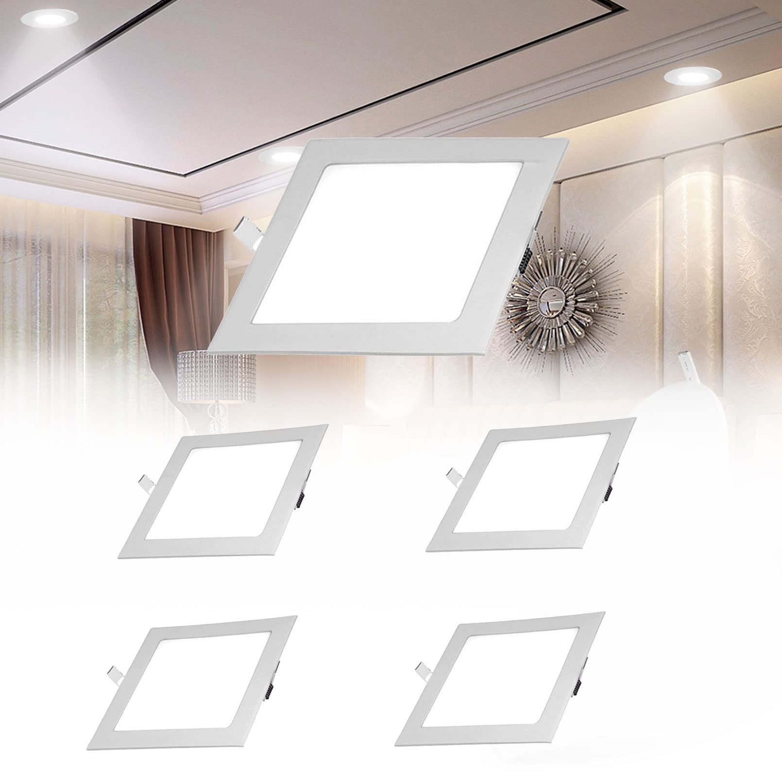 Oświetlenie Sufitowe Led Oświetlenie Sufitowe Wpuszczane 6000K Zimne Światło Odpowiednie Do Galerii Handlowych/sypialni/salonu/kuchni(4w,5pcs)