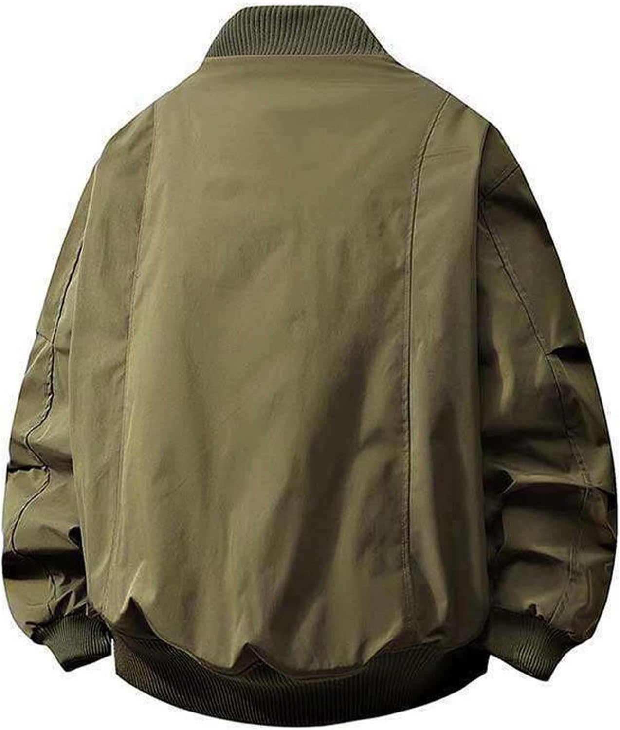 JOFOW Bomber Jacket for Men Spring Loose Casual Workwear Stand Collar Long Sleeved Outdoor Flight Jackets